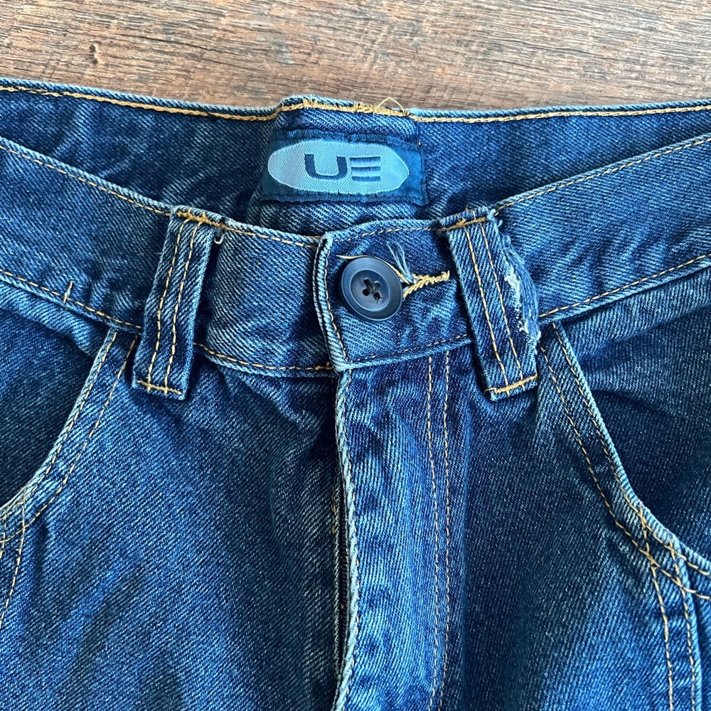 UE Men's Distressed Blue Jean Shorts - Picture 5 of 8